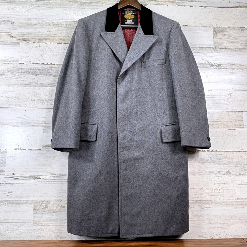Barry Walt Chesterfield Montagnac Overcoat 38 Gray Cashmere Wool Vintage 60's